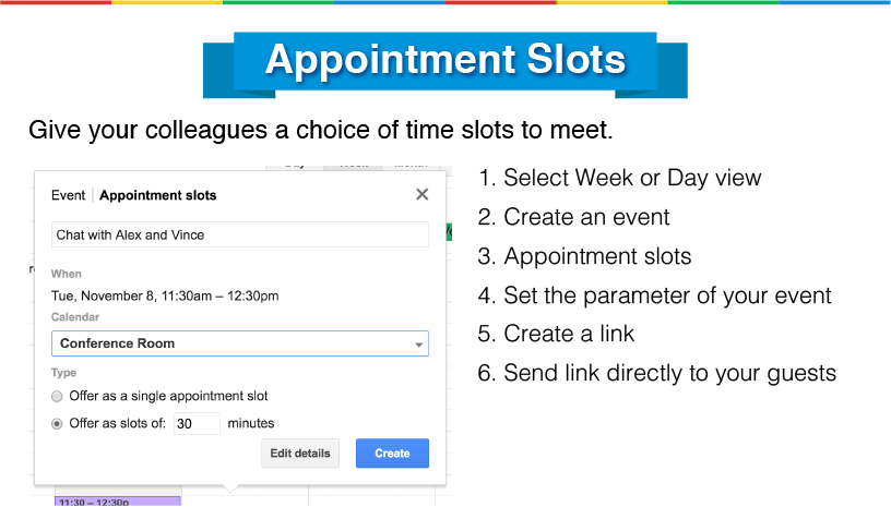 how to make google calendar appointment slots